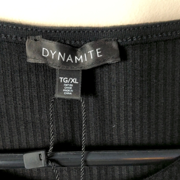 Dynamite Black Ribbed Open-Back Bodysuit - Picture 8 of 13